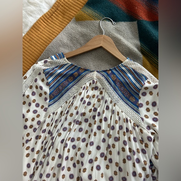 Free People Rain or Shine lace-up Swing Dress - Picture 2 of 5